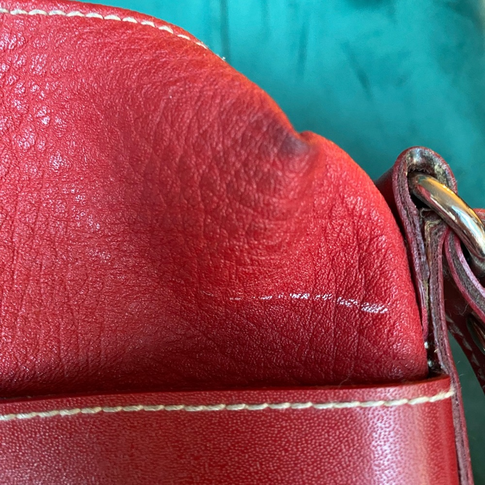 90s ESPRIT red faux leather crossbody bag - Picture 5 of 7